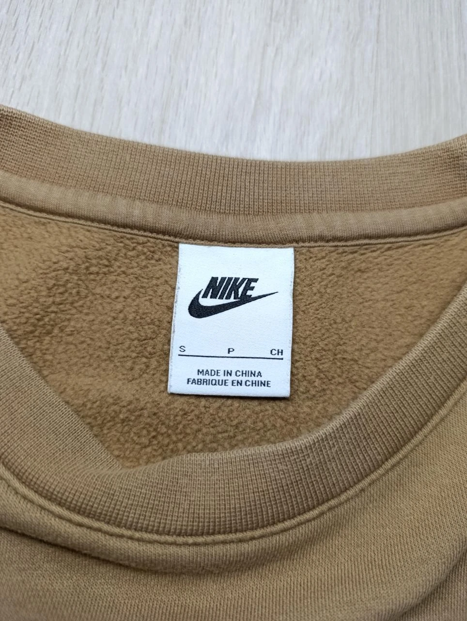 Crew Neck Nike Club Fleece Sweatshirt Camel / Beige - Size S (S/M) – photo 3
